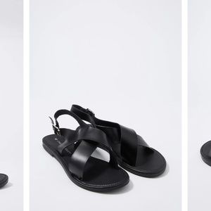 Charlotte Russe | Cross Band Black Sandals